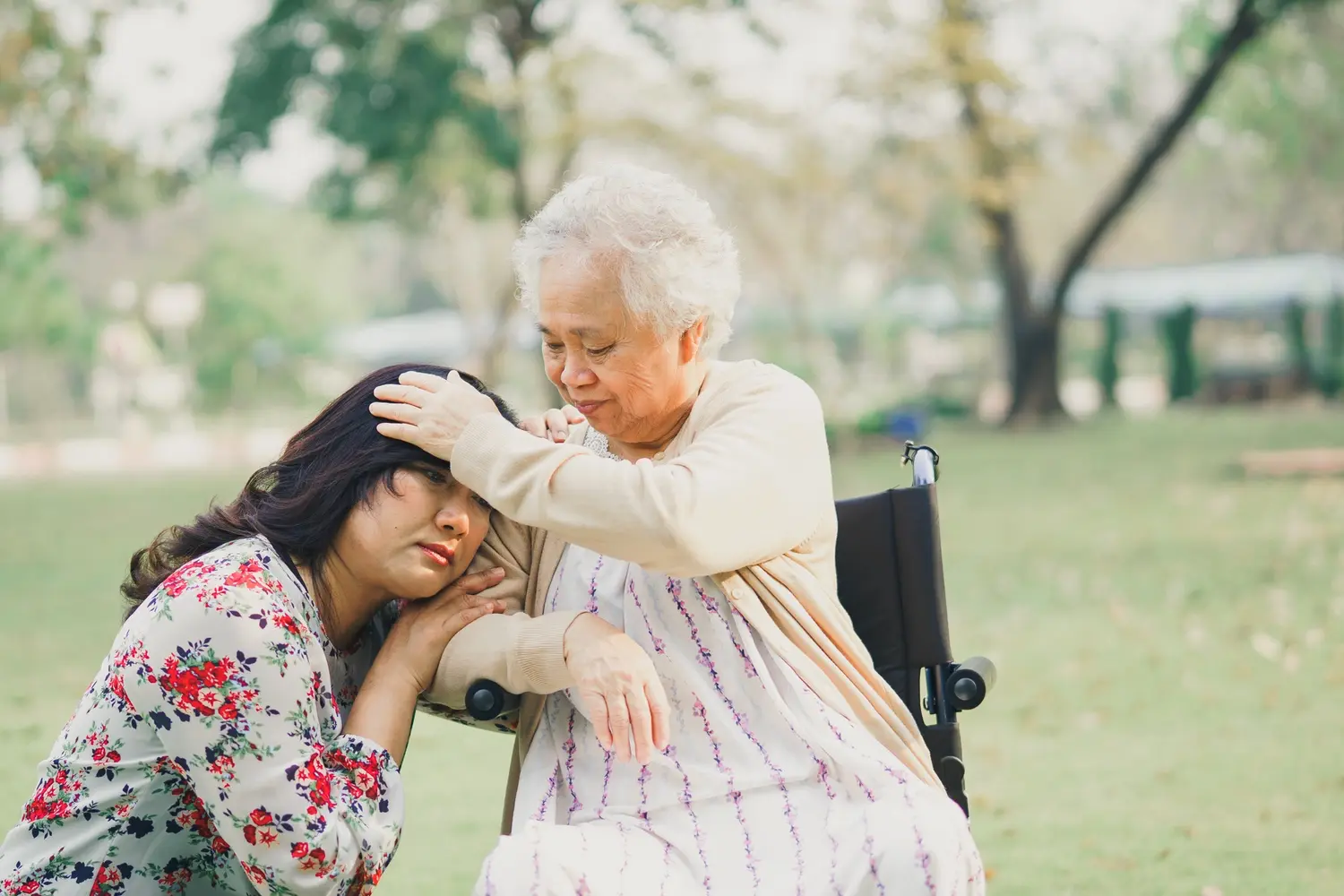 help and care asian senior or elderly old lady wom utc